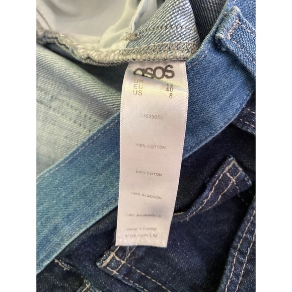 EUC ASOS Splice Colorblock Patchwork Two Tones High Waist Mom Denim Jeans US 8 - Picture 4 of 9